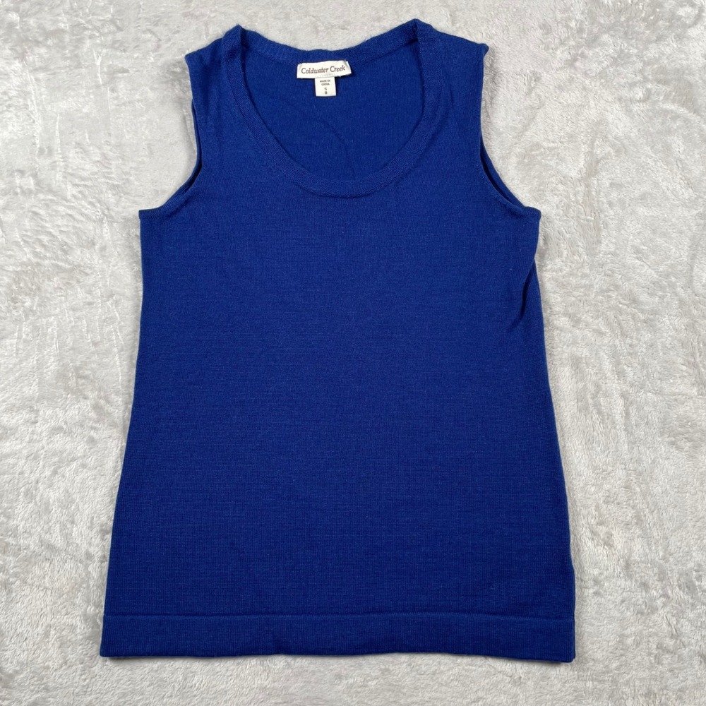 Coldwater Creek Sleeveless Knit Tank Top Women's Size‎ S Blue Casual